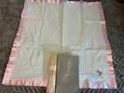 Cutie Pie Vtg Best Friends Pink White 100  Cotton Baby Blanket Flannel Bear Nos