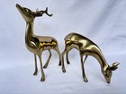 Pair Of Vintage Brass Deer Buck And Doe Figurines Figures Made In India 