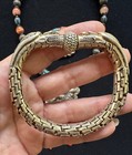  b  Antique Chinese Import Gold Silver  Dragons Bracelet