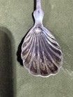 Antique American Coin  Silver Sugar Shell Spoon