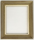 Mid Century Modernist Carved Gilt Wood Off-white Picture Frame 16 X 20  Rabbet