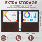 2 Pcs Vintage Leather 3-ring Binder Organizer Holds 200 Sheets With Pockets