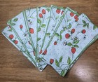 Vintage Strawberry Napkins Set 7 Lightweight Square 17 5 Printed Unbranded