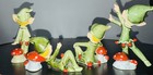 Vintage Christmas Collectible Lefton Pixie Elves Mushrooms Figurines Set Of 4