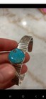 Sterling Silver Turquoise Cuff Bracelet Vintage Boho Southwestern Style