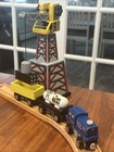 Imaginarium Wooden Railway Cargo Crane W train   2 Cargo Cars Brio Thomas Usa