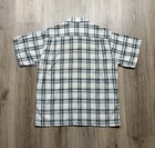 1950   s All Cotton Men   s Vintage Plaid Short Sleeve Loop Collar Pocket Shirt