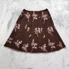 Vintage 90s Jkla California Skirt Womens L Brown Pink Striped Floral Embroidered