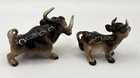 Vintage Hagen Renaker Miniature Figurines Brown Bull And Cow - Cartoon-like