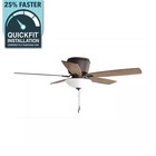 Melrose 52 In  Indoor Led Hugger Bronze Dry Rated Ceiling Fan With Light Kit And