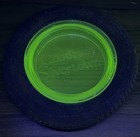 Goodrich Silvertown Tires Advertising Ashtray 6  Vaseline Uranium Glass Uv Glow