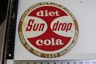Rare 1950s Enjoy Coffee Break Sun Drop Cola Golden Painted Metal Sign Soda Pop