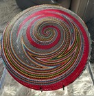 South African Zulu Woven Telephone Wire Basket 12 Color Spiral Design  14 5 Inch