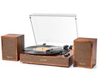 Vinyl Record Player With External Speakers  3 Speed Vintage Stereo Brown Wood