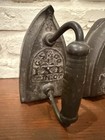 Pair Antique Cast Iron Sad Irons 1800s Heavy Flat Irons Primitive Laundry Tools