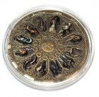 Zodiac Collector Metal Coin Bronze Tone All 12 Zodiac Symbols Astrology Sun J751