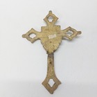 Vintage 10 75  Solid Brass Cast Wall Hanging Crucifix Cross Inri Jesus