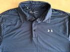 Under Armour Golf Polo - Navy  Size Large - Playoff Heather Stripe