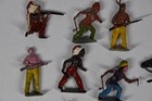 14 Vintage Britains Toy Soldiers Native American Cowboy Metal Hand Painted Lot