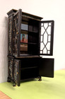 Asian Black Laquered Chenoiserie China Display Cabinet  breakfronts 1 12 Mini 