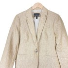 J  Crew Linen Campbell Blazer Tan Nautical Button Size 8