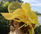 Yellow Kentucky Derby Tea Party Church Straw Sun Hat