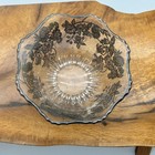 Silver City Glass Bowl With Silver Overlay 5 5      Blossom Time Pattern