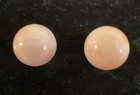 Vintage Estate 14k Solid Yellow Gold Angel Skin Coral Stud Earrings 9mm
