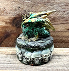 Dragon Small Green Resin Trinket Box 2 5  X 2 5 