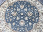 6x6 Ft Ziegler Afghan Hand Knotted Turkish Round Rug Traditional Chobi Wool Rug