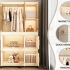 White Portable Wardrobe Closet Storage Organizer For Clothes clothes Dresser
