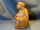 Carved Solid Wood Seated Laughing Buddha Statue