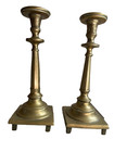 Pair Of Antique Rare 18th Century Russian Heavy Brass Shabbat Candlesticks  12   