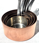 Vintage French Copper Pan Set Of 5 Tournus France Stainless Steel Lining 15 4lbs