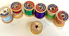 Vintage Coats   Clark   s Thread On Wood Spools Lot Of 7 Squat One Is Silk
