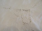 Vintage White Shabby Chic Embroidered Battenburg Lace Tablecloth Size 44 X 44