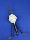 Antique 18 75 h Lightning Rod W  W c  Shinn Milk Glass Ball   Maine Barn Find 