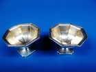 Pair Of George Iii Antique Sterling Silver Salts Made In London  From 1800