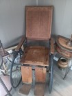 Vintage Wicker Wooden Wheelchair