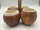 Trader Vic Usa Vintage Coconut Shaped Ceramic Tiki Mug  Set Of 4 Vintage Barware