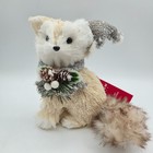 Rustic Winter Fox Figurine Pinecone Scarf Hat Holiday Decor 8x4 Woodland