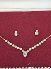 Vintage Coro Thermoset Necklace Bracelet Earrings Set Gold Tone 7  18 