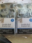 Lot Of 4 Packs Double Curtain Rod Brackets 1 2  To 1  Rods 2 Each Pk Nickel S4