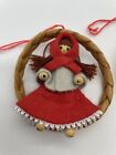 Vintage Wooden Hand Made Ornaments Set Of 2