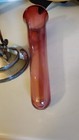 Antique Victorian Epergne W cranberry Glass   Silver Plate Egyptian Revival Base