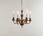 Dollhouse Brass Chandelier 6 Arm 12 Volt Electric 1 12 Scale Miniature