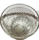 Vintage  Heavy   Cut Glass   6  Wide Ice Bucket W Chrome Handle   Matching Tongs
