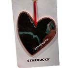 Starbucks Christmas Holiday Ornament Ceramic Heart Rose Gold 2017