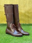 Us M40 Cavalry 3 Buckle Brown Leather Boots Officer Riding Boots - All Sizes