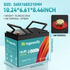 12v 100ah Deep Cycle Lithium Battery Lifepo4 100a Bms For Rv Solar Boat Off-grid